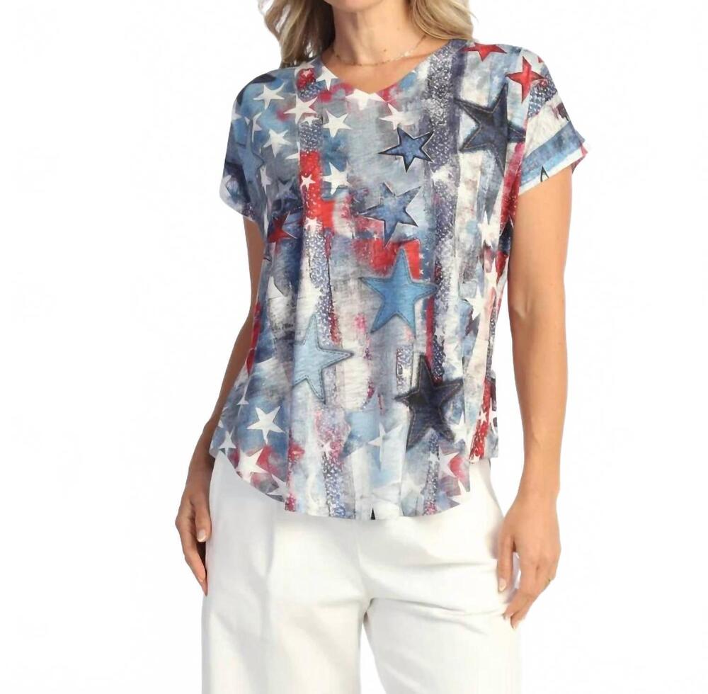 NEW JESS & JANE dolman cap sleeve print top in glory days